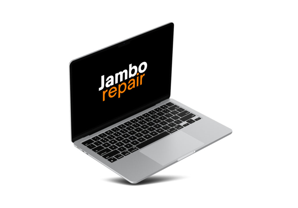 Macbook Reparatur mit einem Jamborepair Schriftzug